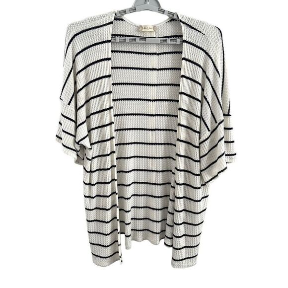 Altar’d State Short Sleeve Cardigan Open Front Waffle Knit Button Back Sz M - Picture 1 of 5